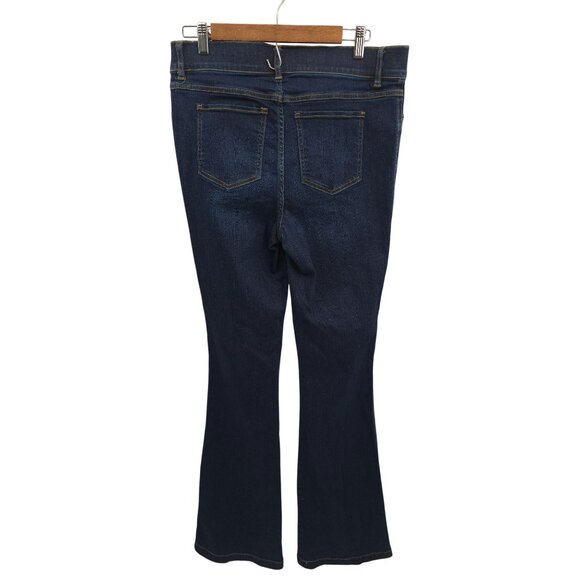 Spanx Flare Leg Jeggings Size Large Women's Blue Stretch Back Pockets - Picture 2 of 5